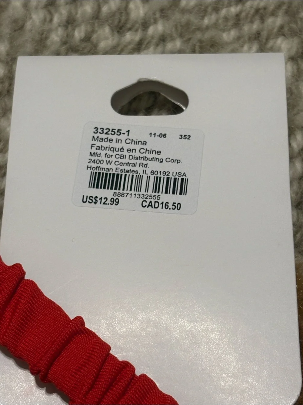 Claire's Brown Furry Reindeer Eye Mask with Red Accent